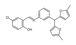 N-(5-chlorosalicylidene)-3-[bis(5-methyl-2-furyl)methyl]aniline Structure