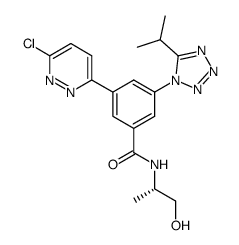 3-(6-chloropyridazin-3-yl)-N-((S)-2-hydroxy-1-methylethyl)-5-(5-isopropyltetrazol-1-yl)benzamide Structure