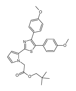 2,2-dimethylpropyl 2-[2-[4,5-bis(4-methoxyphenyl)-1,3-thiazol-2-yl]pyrrol-1-yl]acetate Structure