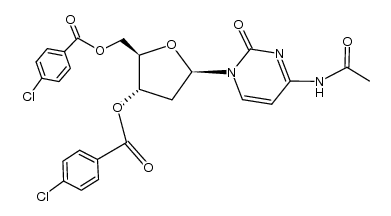 N4-acetyl-O3',O5'-bis-(4-chloro-benzoyl)-2'-deoxy-cytidine Structure