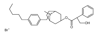 [(1S,5R)-8-methyl-8-[(4-pentylphenyl)methyl]-8-azoniabicyclo[3.2.1]octan-3-yl] 3-hydroxy-2-phenylpropanoate,bromide Structure