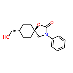 (5r,8r)-8-(Hydroxymethyl)-3-phenyl-1-oxa-3-azaspiro[4.5]decan-2-one Structure