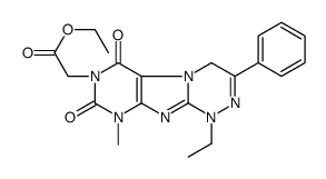 ethyl 2-(1-ethyl-9-methyl-6,8-dioxo-3-phenyl-4H-purino[8,7-c][1,2,4]triazin-7-yl)acetate结构式
