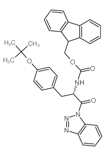 9H-fluoren-9-ylmethyl N-[(2S)-1-(benzotriazol-1-yl)-3-[4-[(2-methylpropan-2-yl)oxy]phenyl]-1-oxopropan-2-yl]carbamate结构式