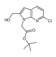 2-Methyl-2-propanyl [6-chloro-2-(hydroxymethyl)-1H-pyrrolo[2,3-b] pyridin-1-yl]acetate Structure