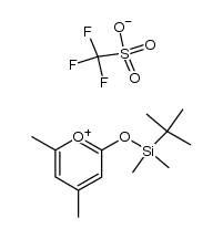 2-[(tert-butyldimethylsilyl)oxy]-4,6-dimethylpyrylium trifluoromethanesulfonate结构式