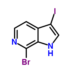 7-溴-3-碘-1H-吡咯并[2,3-c]吡啶结构式