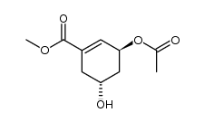 (-)-Methyl (3β,5α)-3-acetoxy-5-hydroxy-1-cyclohexene-1-carboxylate结构式