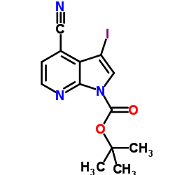 2-Methyl-2-propanyl 4-cyano-3-iodo-1H-pyrrolo[2,3-b]pyridine-1-carboxylate Structure