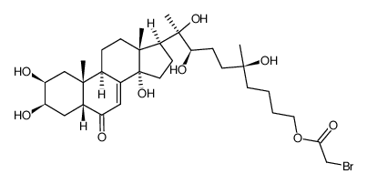 2,3,14,20,22,25-hexahydroxy-26-(3-bromoacetoxypropyl)cholest-7-en-6-one结构式