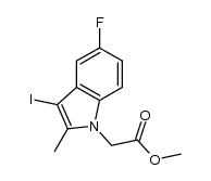 methyl 2-(5-fluoro-3-iodo-2-methyl-1H-indol-1-yl)acetate结构式