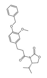 (S)-3-[3-(4-benzyloxy-3-methoxyphenyl)propanoyl]-4-isopropyloxazolidin-2-one结构式