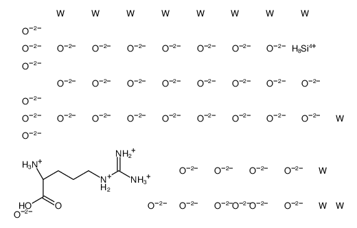 (2S)-2-amino-5-(diaminomethylideneamino)pentanoic acid,hydron,oxygen(2-),silicon(4+),tungsten Structure