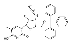 1-[(2R,3R,4R,5S)-4-azido-3-fluoro-5-(trityloxymethyl)oxolan-2-yl]-5-methylpyrimidine-2,4-dione结构式