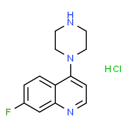 7-氟-4-(1-哌嗪基)喹啉盐酸盐结构式
