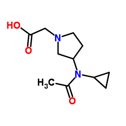 {3-[Acetyl(cyclopropyl)amino]-1-pyrrolidinyl}acetic acid Structure