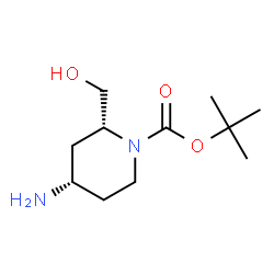 (2S,4R)-4--4-氨基-2-(羟甲基)哌啶-1-甲酸叔丁酯结构式