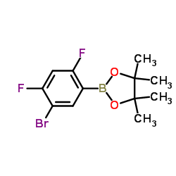 2,4-Difluoro-5-bromophenylboronic acid piancol ester结构式