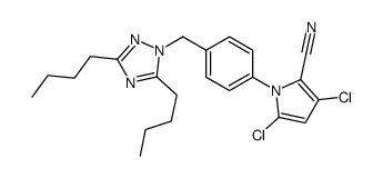 3,5-dichloro-1-[4-[(3,5-dibutyl-1,2,4-triazol-1-yl)methyl]phenyl]pyrrole-2-carbonitrile结构式