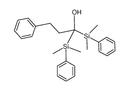 1,1-bis(dimethyl(phenyl)silyl)-3-phenylpropan-1-ol结构式