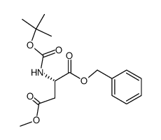 (S)-1-苄基 4-甲基 2-((叔丁氧羰基)氨基)琥珀酸酯结构式