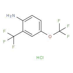 4-(三氟甲氧基)-2-(三氟甲基)苯胺盐酸盐结构式
