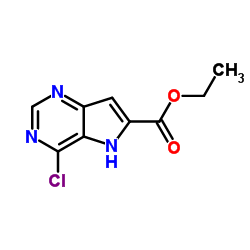 4-氯-5H-吡咯并[3,2-d]嘧啶-6-羧酸乙酯结构式