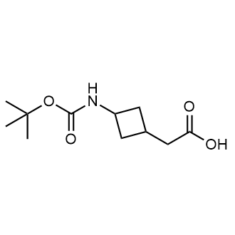 2-(3-((叔丁氧基羰基)氨基)环丁基)乙酸结构式