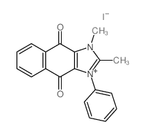 2,3-dimethyl-1-phenylbenzo[f]benzimidazol-3-ium-4,9-dione,iodide结构式