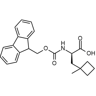 (2R)-2-(9H-芴-9-基甲氧基羰基氨基)-3-(1-甲基环丁基)丙酸结构式