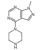 1-methyl-4-(1-piperazinyl)-1H-pyrazolo[3,4-b]pyrimidine结构式