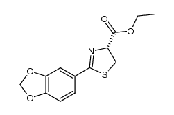 ethyl (1R)-4-(benzo[3,4-d]1,3-dioxolan-5-yl)-3,5-thiazolinecarboxylate结构式