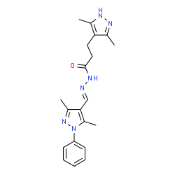 N'-[(E)-(3,5-dimethyl-1-phenyl-1H-pyrazol-4-yl)methylidene]-3-(3,5-dimethyl-1H-pyrazol-4-yl)propanehydrazide structure