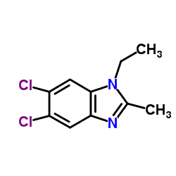 1-ethyl-2-methyl-5,6-dichlorobenzimidazole structure