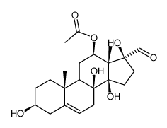(17S)-12β-Acetyloxy-3β,8,14,17-tetrahydroxypregn-5-en-20-one结构式
