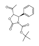 (4R,5S)-5-acetyl-2-oxo-4-phenyloxazolidine-3-carboxylic acid tert-butyl ester Structure