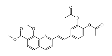 2-[(E)-2-(3,4-Diacetoxy-phenyl)-vinyl]-8-methoxy-quinoline-7-carboxylic acid methyl ester结构式