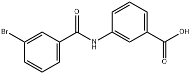 3-(3-溴苯甲酰氨基)苯甲酸结构式