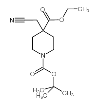 4-(氰基甲基)-1,4-哌啶二羧酸-1-(1,1-二甲基乙基)4-乙酯结构式