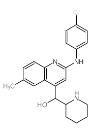 [2-[(4-chlorophenyl)amino]-6-methyl-quinolin-4-yl]-(2-piperidyl)methanol结构式
