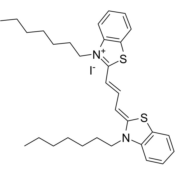 3,3'-DIHEPTYLTHIACARBOCYANINE IODIDE结构式