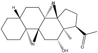 (17α)-12β-Hydroxy-5α-pregnan-20-one结构式
