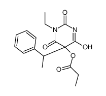 [1-ethyl-2,4,6-trioxo-5-(1-phenylethyl)-1,3-diazinan-5-yl] propanoate结构式
