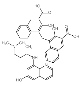 4-[(3-carboxy-2-hydroxy-naphthalen-1-yl)methyl]-3-hydroxy-naphthalene-2-carboxylic acid; 8-(4-dimethylaminobutan-2-ylamino)quinolin-6-ol结构式