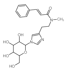 2-Propenamide, N-[2-(1-b-D-glucopyranosyl-1H-imidazol-4-yl)ethyl]-N-methyl-3-phenyl-,(2E)- Structure