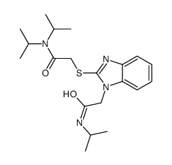 1H-Benzimidazole-1-acetamide,2-[[2-[bis(1-methylethyl)amino]-2-oxoethyl]thio]-N-(1-methylethyl)-(9CI) structure