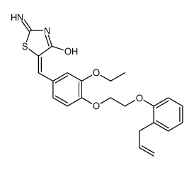 (5Z)-2-amino-5-[[3-ethoxy-4-[2-(2-prop-2-enylphenoxy)ethoxy]phenyl]methylidene]-1,3-thiazol-4-one Structure