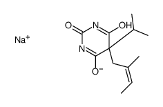 5-Isopropyl-5-(2-methyl-2-butenyl)-2-sodiooxy-4,6(1H,5H)-pyrimidinedione结构式