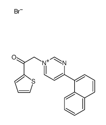 2-(4-naphthalen-1-ylpyrimidin-1-ium-1-yl)-1-thiophen-2-ylethanone,bromide Structure