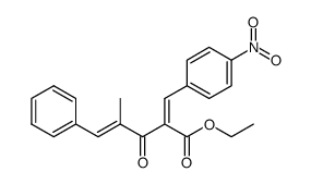 4-methyl-2-(4-nitrobenzylidene)-3-oxo-5-phenyl-pent-4-enoic acid ethyl ester Structure